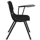 Flash Furniture – Chaise coquille ergonomique rembourrée avec tablette rabattable à gauche, noir (RUTEO101PADLTAB)-Capacité de poids de 880 lb