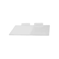 Eddie's - Tablette plate pour cloison à lamelles - 6 po de profondeur x 12 po de longueur - Transparente - 12/paquet-Tablette plate pour cloison à lamelles