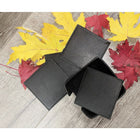 Ashlin® Ensemble de 4 sous-verres carrés Thames avec boîte ouverte assortie, noir-Surpiqûres en couleurs contrastées en option (minimum de 50 ensembles) et surpiqûres en couleurs personnalisées en option (minimum de 50 ensembles)