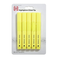 Surligneur à réservoir avec prise, pointe biseautée TRU RED, jaune, paquet de 5 (TR54577)-Prise caoutchoutée confortable