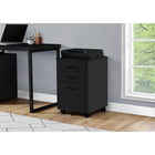 Monarch Specialties - 7781 Classeur 3 Tiroirs - Noir-Finition en stratifié noir combinée avec des poignées de couleur noire pour un style minimaliste