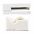JAM Paper – Ensemble de travail et de bureau, agrafeuse et dévidoir à ruban, blanc (3378WH)-Taille de l’agrafe : 6 x 2,5 x 1,125 po : Dimensions du distributeur de ruban : 4,5 x 2,5 x 1,75 pouces