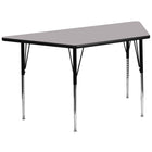 Flash Furniture – Table d’activités trapézoïde, dessus thermofusionné stratifié, pattes réglables, 30 larg. x 60 long., gris-Stratifié gris