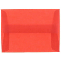JAM Paper Enveloppes translucides A1, rouge primaire, 50/paquet-Enveloppes en papier translucide rouge primaire