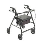 Drive Medical - Rollator avec dossier et siège rembourré, noir-Noir, aluminium