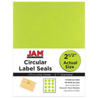 JAM Paper Sceaux autocollants ronds, 2,5 po dia., couleurs vives assorties, 4 paquets de 120 unités (147628assrt)-Autocollantes