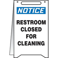 Accuform Signs - Panneaux Fold-Ups « Restroom Closed For Cleaning », Anglais-Type d'affichage Vertical