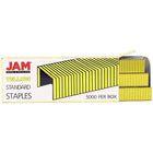 JAM Paper – Ensemble de travail et de bureau, agrafeuse et boîte d’agrafes, jaune (3375YEYE)-Les agrafeuses sont très robustes et durables! Fait de plastique rigide de haute qualité avec un fini lisse et une base en caoutchouc qui empêche le glissement