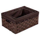 CTG – Paniers de rangement tressés, doublure pompom, brun-Fait de papier magnifiquement tissé et doublure en coton à 100 % 