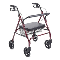 Drive Medical - Rollator bariatrique robuste avec siège rembourré, rouge-Rouge, aluminium