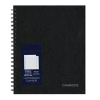 Cambridge - Cahier de notes Limited à couverture rigide, 11 po x 9-3/4 po, variés, 192 pages-Comprend une page d'onglets et d'étiquettes