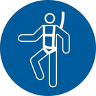 Accuform Signs - Étiquettes De Sécurité Iso Obligatoire - Portez Un Harnais De Sécurité, 4po x 4po, Vinyle, Pictogramme-Type d'affichage Adhésif