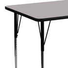 Flash Furniture – Table d’activités rectangulaire, surface stratifiée de 24 x 48 (po) et pattes standards réglables, gris-Plateau en stratifié gris de 1,125 po thermo-fusionné