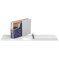 QuickFitMD – Cartable paysage robuste à anneaux ronds Deluxe, 8 1/2 x 11 po, 1 1/2 po, blanc-Les reliures de QuickFitMD permettent de gagner un temps précieux au moment de préparer les cartables de présentation, car les pochettes transparentes de la couverture et du dos permettent d’insérer une seule feuille sans risque de transfert d’encre