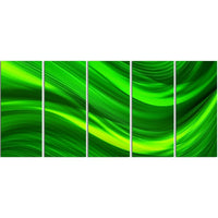 Designart – Art moderne imprimé sur toile, laser vert, 5 panneaux (PT3038-401)-Impression