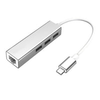 Speedex – Adaptateur USB C à Ethernet avec concentrateur 3 ports USB 2.0, Type C, adaptateur réseau local RJ-45-Concentrateur à 3 ports USB 2.0, 1 port réseau local RJ-45
