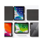 Logiix - Étui Cabrio+ pour iPad Pro 11 po (2e/3e/4e génération) - Noir-Protection contre les chocs et d'un dos transparent anti-rayures avec la couverture avant rembourrée à trois volets se replie rapidement dans différents modes de visualisation