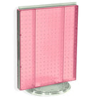 Azar Displays – Présentoir de comptoir à panneaux perforés, 20 x 16 po, rose translucide (700500-PNK)-Le présentoir à deux côtés repose une base rotative en plastique transparent, qui offre un accès facilité aux clients
