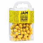 JAM PAPER - Punaises Colorees, Punaises Carte à Tête Ronde, Jaune, Paquet de 100-Quantite : 100 punaises