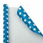  JAM Paper -  Emballage cadeau – Papier d'emballage à pois – 25 m². Ft - Bleu à pois blancs - Rouleau vendu à l'unité-La superficie parfaite pour emballer rapidement et facilement vos cadeaux