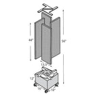 Azar Displays – Présentoir rotatif à panneaux perforés 4 côtés, base à roulettes de 13,5 x 44 po, bleu translucide (700445-BLU)-Dimensions totales de 23 de large x 56 de haut (po)
