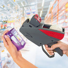 Meto – Étiqueteuse de prix ProLine M 2026S2 2 lignes, (9441772)-Gris avec touches rouges. Fabriqué de plastique léger durable - Ergonomique et durable