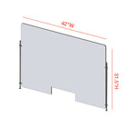 Mark Maker Rod Sneeze Guard - Acrylique transparent 1/4" -panneau de 42" Lx31,5"H- ensemble de tiges de 24"H - passage de 4"x12"-Fabriqué à partir d'acrylique transparent de 1/4".
