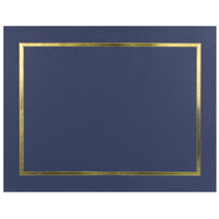 St. James - Porte-certificats/porte-documents - bordure dorée - finition lin - bleu marine - paquet de 5 - 83850-Ajoutez une touche d'élégance, de cérémonie et de sincérité à l'attribution de reconnaissance