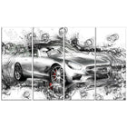 Designart – Voiture de sport noire, grande toile de style galerie (PT2619-271)-Impression