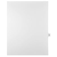 Markmaker - Intercalaires imprimes Legal, Blanc, 1/15th coupe, format lettre, sans trous, 25 tabs/PQT, 5 PQT/Boite, Numero 115-Intercalaires imprimes Legal