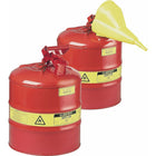 JustriteMD – Bidon de sécurité de type I sans entonnoir, 1 pinte, 4 5/8 x 6 3/4 po, rouge-Les bidons de sécurité de type I sont conçus avec un seul bec pour remplir et verser toutes sortes de liquides inflammables