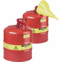 JustriteMD – Bidon de sécurité de type I sans entonnoir, 1 pinte, 4 5/8 x 6 3/4 po, rouge-Les bidons de sécurité de type I sont conçus avec un seul bec pour remplir et verser toutes sortes de liquides inflammables