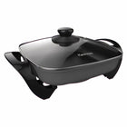 Kenmore - Poêle électrique antiadhésive avec couvercle - 12 po x 12 po - noir et gris-Couvercle en verre trempe ventile avec poignee isolante