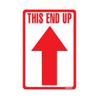 SPC - Étiquette Adhésive "This End Up" Avec Flèche - 2 po x 3 po - Rouge sur Blanc - Paquet de 500-Étiquette adhésive "This End Up" 