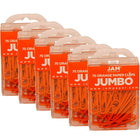 JAM Paper – Trombones géants, orange, 6 paquets de 75, total de 450 (42186871g)-Orange