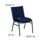 Flash Furniture – Chaise empilable robuste bleu marine à motifs à revêtement Hercules rembourrée de 3 po-Mousse ignifuge CA117