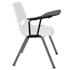 Flash Furniture - Chaise coquille ergonomique blanche avec accoudoir-tablette rabattable pour droitiers, paquet de 5-Bureau de taille compacte
