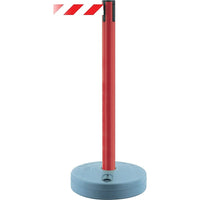 SCN Industrial - Montant Extérieur Pour Barrière Tensabarrier Plastique, 37po H, Ruban Blanc/Rouge, Longueur Du Ruban 13'-Fini/couleur Rouge