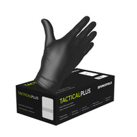 Forcefield - Gants Tactical Plus nitrile sans poudre, Noir, 2TG, paquet de 100-Grade médicale, 2TG, noir