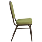 Chaise de banquet HERCULES empilable, dossier couronne, tissu citron, siège épais 2,5 po, cadre or filonien (FD-C01-GV-8-GG)-S'empile jusqu'à 15 chaises de hauteur