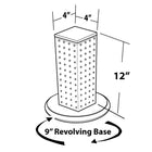 Azar Displays – Présentoir rotatif de comptoir à panneaux perforés sur 4 côtés, 12 x 4 x 4 (po), transparent (700220-CLR)-12 haut. x 4 larg. x 4 prof. (po)