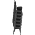 Chaise de banquet HERCULES empilable, dossier couronne, tissu gris, siège épais 2,5 po, cadre noir [FD-C01-B-5-GG]-Panneau arrière sans couture