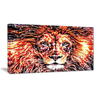 Designart – Grande illustration animale sur toile, lion enjoué (PT2369-32-16)-Impression