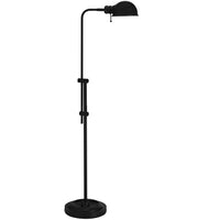 Dainolite - Lampe sur pied de pharmacie réglable à incandescence traditionnelle Fedora, 1 lumière, noir mat-Noir