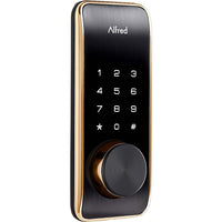 DB2-B Verrou Intelligent Or-Disponible en noir, chrome et or la serrure la plus élégante a date, la serrure intelligente Alfred DB2-B avec Clé outrepasser.