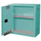 JustriteMD – Armoire de rangement Sure-GripMD pour acides et matières corrosives, porte coul. à ferm. auto., 43 x 18 x 44 po-Étagères et fond doublés de plateaux amovibles en polyéthylène pour faciliter le nettoyage