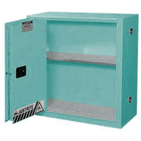 JustriteMD – Armoire de rangement Sure-GripMD pour acides et matières corrosives, porte coul. à ferm. auto., 43 x 18 x 44 po-Étagères et fond doublés de plateaux amovibles en polyéthylène pour faciliter le nettoyage