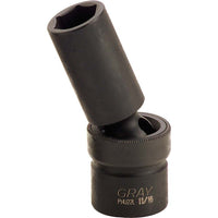 Gray Tools – Prise de 7/8 x 1/2 (po) à 6 pans, longueur profonde, douille à joint universel, noir-Taille : 7/8 po