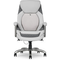 Sharper Image - Fauteuil de massage lombaire actif S-600 - 27 3/4 po l x 30 po P x 45 1/4 po à 48 1/4 po H - Blanc-Toutes les surfaces des fauteuils sont recouvertes de cuir collé