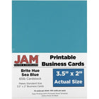JAM Paper Cartes professionnelles double face imprimables, 3 1/2 po x 2 po, bleu mer recyclé, paq./500 (22128341g)-Dimensions : 3,5 po x 2 po